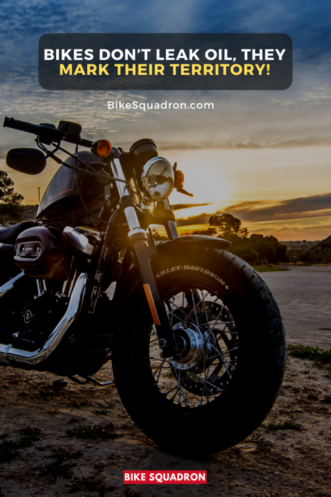 Bikes don’t leak oil, they mark their territory!