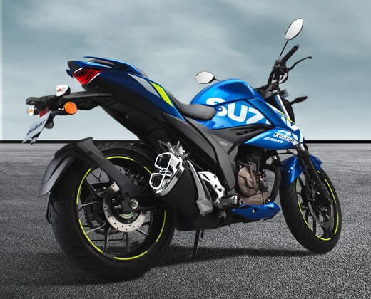 Suzuki Gixxer 250 BS6 rear three-quarter view