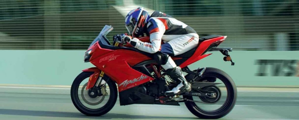 TVS Apache RR 310 on track